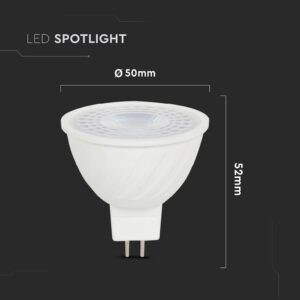 LED Λάμπα MR16 GU5.3 12V DC 6W V-TAC 110° 455lm Ψυχρό Λευκό 6500K – 23887