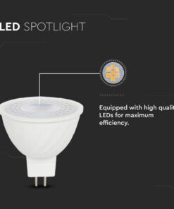 LED Λάμπα MR16 GU5.3 12V DC 6W V-TAC 110° 455lm Ψυχρό Λευκό 6500K – 23887