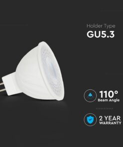 LED Λάμπα MR16 GU5.3 12V DC 6W V-TAC 110° 455lm Ψυχρό Λευκό 6500K – 23887