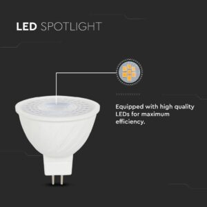 LED Λάμπα MR16 GU5.3 12V DC 6W V-TAC 38° 455lm Ψυχρό Λευκό 6500K – 23888