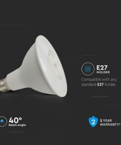 LED Λάμπα E27 PAR38 Σποτ 12.8W V-TAC 40° 930lm Ψυχρό Λευκό 6500K – 23892