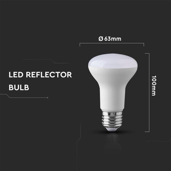 LED Λάμπα E27 R63 Σποτ 10W V-TAC 120° 830lm Φυσικό Λευκό 4000K – 23898