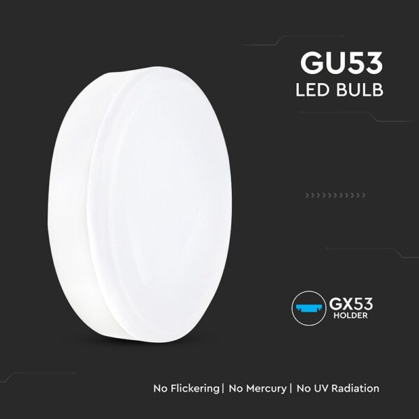 LED Λάμπα 6.4W GX53 V-TAC 560lm Θερμό Λευκό 3000K – 23901