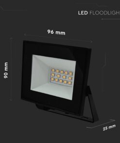 LED Προβολέας 10W V-TAC Μαύρος 730lm Αδιάβροχος IP65 Ψυχρό Λευκό 6500K – 23974