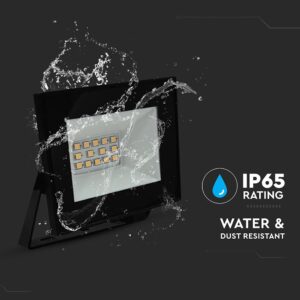 LED Προβολέας 10W V-TAC Μαύρος 730lm Αδιάβροχος IP65 Ψυχρό Λευκό 6500K – 23974