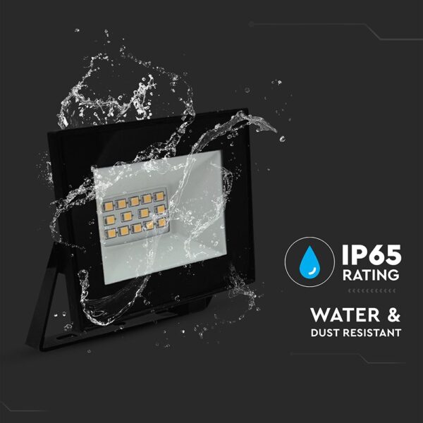 LED Προβολέας 10W V-TAC Μαύρος 730lm Αδιάβροχος IP65 Ψυχρό Λευκό 6500K – 23974