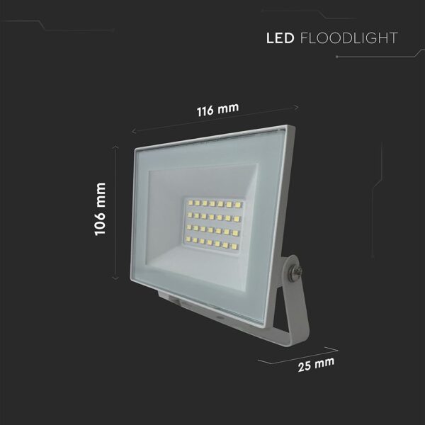 20W LED Floodlight 4000K White Body