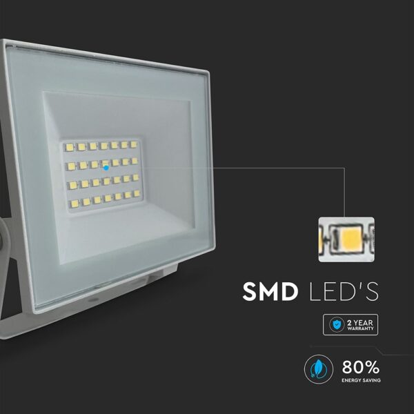 20W LED Floodlight 4000K White Body