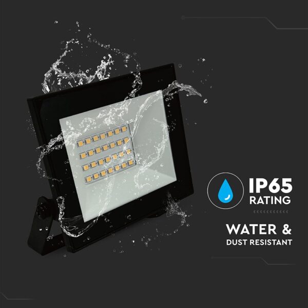 LED Προβολέας 20W V-TAC Μαύρος 1510lm Αδιάβροχος IP65 Φυσικό Λευκό 4000K – 23984