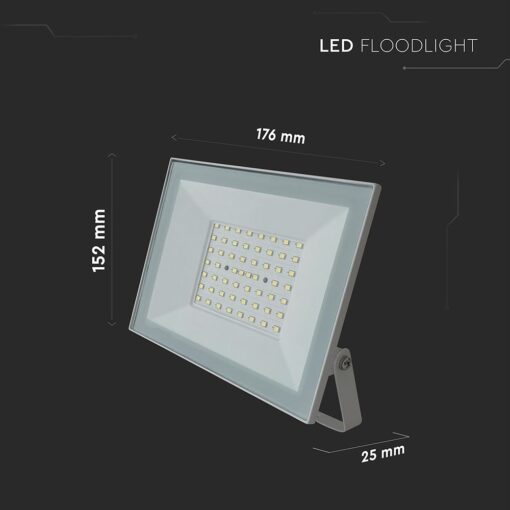LED Προβολέας 50W V-TAC Λευκός 4700lm Αδιάβροχος IP65 Φυσικό Λευκό 4000K – 23987