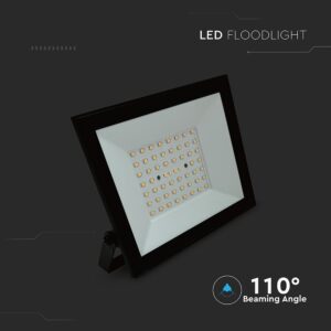 LED Προβολέας 50W V-TAC Μαύρος 4700lm Αδιάβροχος IP65 Φυσικό Λευκό 4000K – 23988
