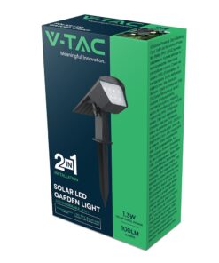 Ηλιακό Φωτιστικό Spot Καρφωτό/Επιδαπέδιο 1.3W LED CCT Ρυθμιζόμενο Μαύρο IP65 V-TAC – 23996