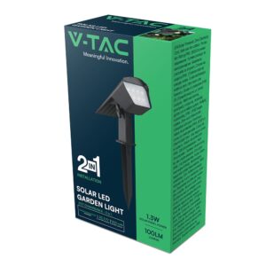 Ηλιακό Φωτιστικό Spot Καρφωτό/Επιδαπέδιο 1.3W LED CCT Ρυθμιζόμενο Μαύρο IP65 V-TAC – 23996
