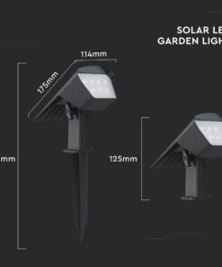 Ηλιακό Φωτιστικό Spot Καρφωτό/Επιδαπέδιο 1.3W LED CCT Ρυθμιζόμενο Μαύρο IP65 V-TAC – 23996