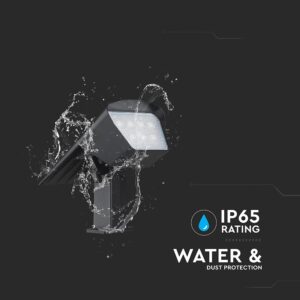 Ηλιακό Φωτιστικό Spot Καρφωτό/Επιδαπέδιο 1.3W LED CCT Ρυθμιζόμενο Μαύρο IP65 V-TAC – 23996