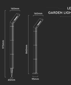 Ηλιακό Φωτιστικό Κολωνάκι Καρφωτό-Επιδαπέδιο 1.5W LED CCT Ρυθμιζόμενο Μαύρο IP65 V-TAC – 23997