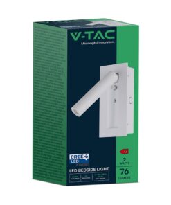 V-TAC – 239986 Χωνευτό Φωτιστικό Κρεβατιού Τύπου Ξενοδοχείου Λευκό Cree Chip LED 2W 76lm 3000K