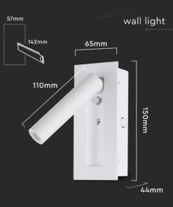 V-TAC – 239986 Χωνευτό Φωτιστικό Κρεβατιού Τύπου Ξενοδοχείου Λευκό Cree Chip LED 2W 76lm 3000K