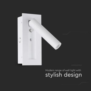 V-TAC – 239986 Χωνευτό Φωτιστικό Κρεβατιού Τύπου Ξενοδοχείου Λευκό Cree Chip LED 2W 76lm 3000K