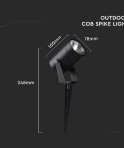 Σποτ Κήπου Καρφωτό-Επιτοίχιο 10W LED Μαύρο Αλουμινίου IP65 Φυσικό Λευκό 4000K V-TAC – 24005