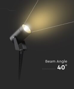 Σποτ Κήπου Καρφωτό-Επιτοίχιο 10W LED Μαύρο Αλουμινίου IP65 Φυσικό Λευκό 4000K V-TAC – 24005