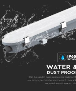 LED Αδιάβροχο IP65 Φωτιστικό Τύπου Φθορίου 36W V-TAC 120cm με Mπαταρία Εφεδρικής Λειτουργίας4320lm 6500K – 24012