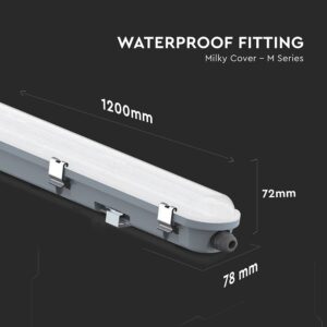 LED Αδιάβροχο IP65 Φωτιστικό Τύπου Φθορίου 36W V-TAC 120cm με Ανιχνευτή Κίνησης 4320lm 6500K – 24013