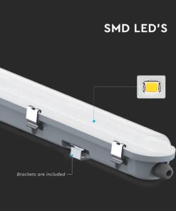 LED Αδιάβροχο IP65 Φωτιστικό Τύπου Φθορίου 36W V-TAC 120cm με Ανιχνευτή Κίνησης 4320lm 6500K – 24013