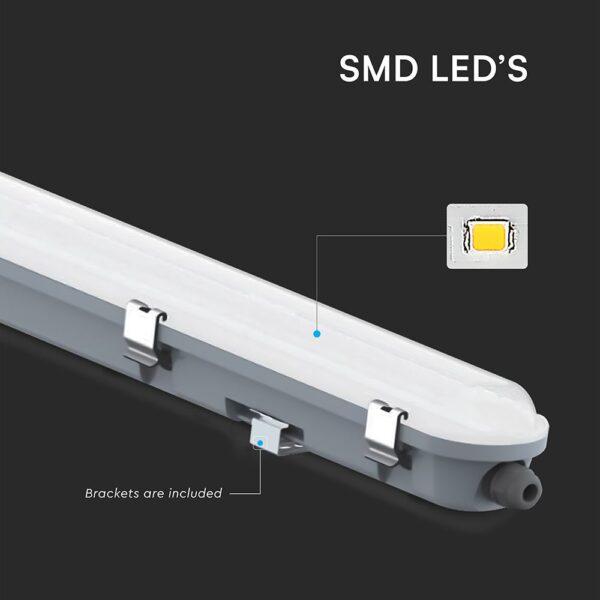 LED Αδιάβροχο IP65 Φωτιστικό Τύπου Φθορίου 48W V-TAC 150cm με Mπαταρία Εφεδρικής Λειτουργίας 5760lm 6500K – 24014