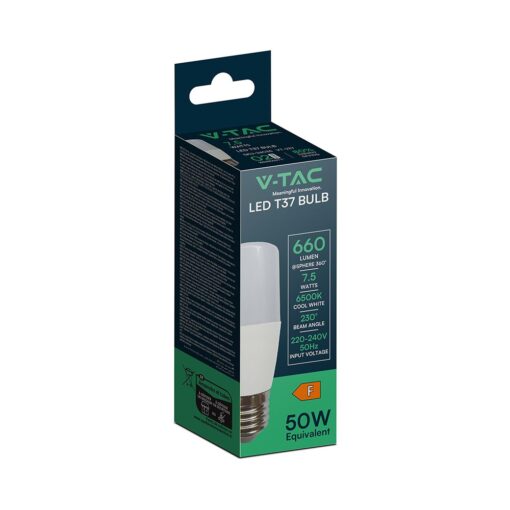 LED Λάμπα E27 7.5W  Σωληνωτή T37 V-TAC 230° 660lm 6500K – 24035
