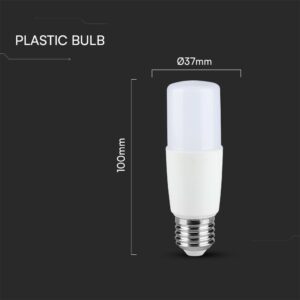 LED Λάμπα E27 7.5W  Σωληνωτή T37 V-TAC 230° 660lm 6500K – 24035