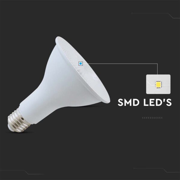LED Λάμπα E27 PAR30 Σποτ 11W V-TAC 40° 800lm Φυσικό Λευκό 4000K – 24037