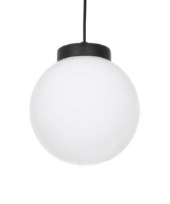 GLOBOSTAR® AGROS 61591 Μοντέρνο Κρεμαστό Φωτιστικό Οροφής με Ντουί 1 x E27 AC 220-240V IP65 – Λευκό & Μάυρο – Μ20 x Π20 x Υ22cm