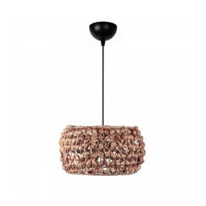 GLOBOSTAR® DARIO 204-0159 Boho Κρεμαστό Φωτιστικό Οροφής με Ντουί 1 x E27 AC 220-240V IP20 – Καφέ – Μ29 x Π29 x Υ16cm