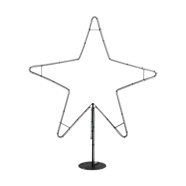 GLOBOSTAR® XMAS-STAR-BIG Χριστουγεννιάτικο Διακοσμητικό Φωτιστικό LED 19,5W 780lm 360° AC 220-240V Αδιάβροχο IP65 Θερμό Λευκό 2700K – Μαύρο & Διάφανο – M114 x Π25 x Υ132cm – 2 Χρόνια Εγγύηση