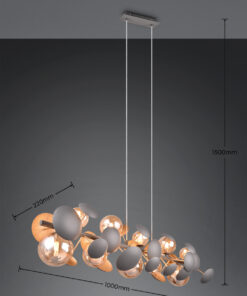 Κρεμαστό Φωτιστικό Ράγα BUBBLE Trio Lighting 10xG9 Ανθρακί – 317401042