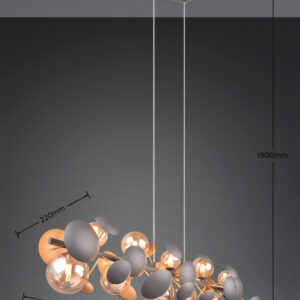 Κρεμαστό Φωτιστικό Ράγα BUBBLE Trio Lighting 10xG9 Ανθρακί – 317401042