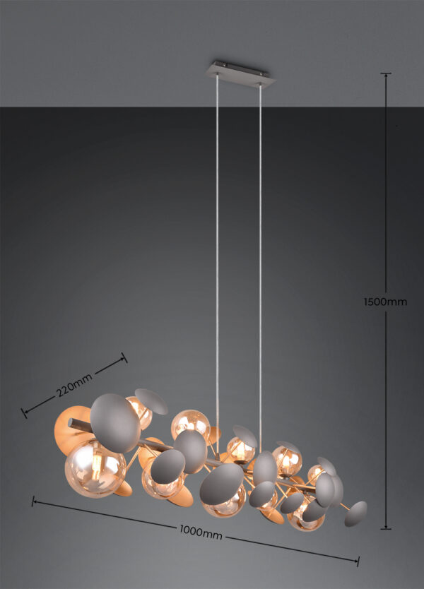 Κρεμαστό Φωτιστικό Ράγα BUBBLE Trio Lighting 10xG9 Ανθρακί – 317401042
