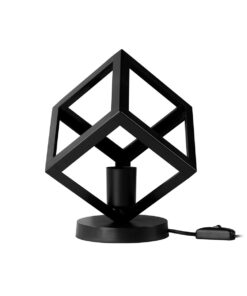 GloboStar® DISE 203-0272 Μοντέρνο Eπιτραπέζιο Φωτιστικό Μονόφωτο 1 x E27 IP20 Μαύρο Πλαστικό – Μ28 x Π28 x Υ29cm