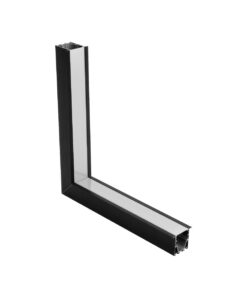 GLOBOSTAR® ALP-CORNER-IN90 RECESSA 61792 Χωνευτό Προφίλ Αλουμινίου Γωνία με Λευκό Γαλακτερό Πατητό Κάλυμμα για Ταινίες LED IP20 – Μαύρο Ματ – Μ30 x Π3.5 x Υ4cm