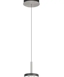 Trio Lighting – 334410107 GUANO Κρεμαστό Φωτιστικό Σποτ LED 8W 850lm Step Dimmable CCT Μαύρο & Νίκελ Ματ