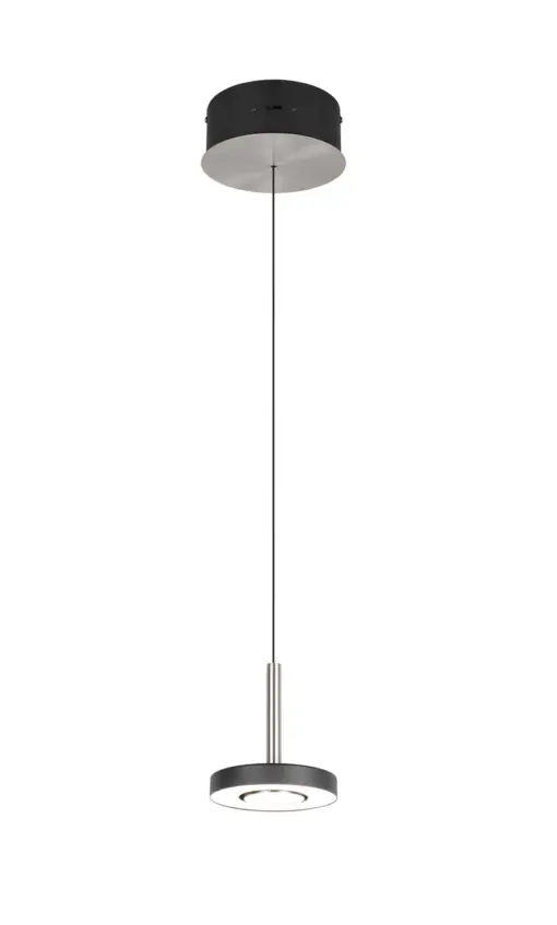 Trio Lighting – 334410107 GUANO Κρεμαστό Φωτιστικό Σποτ LED 8W 850lm Step Dimmable CCT Μαύρο & Νίκελ Ματ