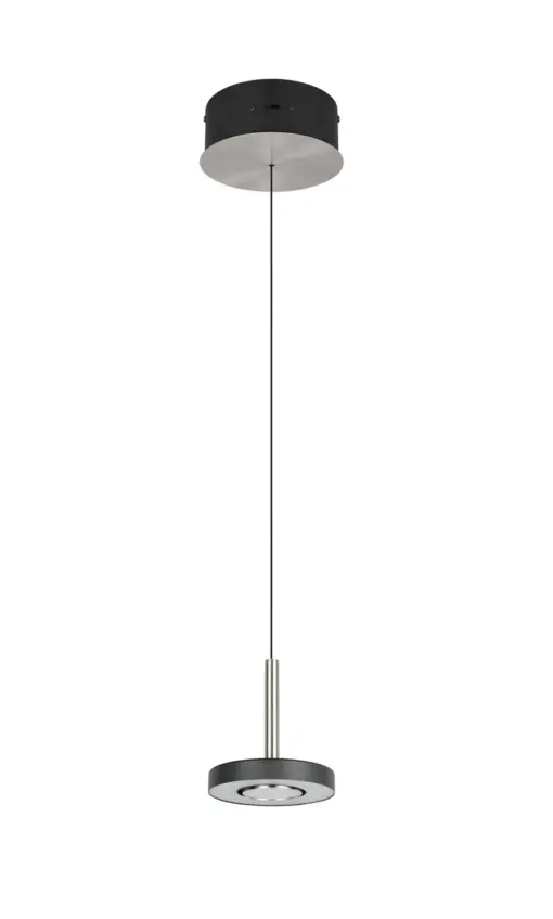 Trio Lighting – 334410107 GUANO Κρεμαστό Φωτιστικό Σποτ LED 8W 850lm Step Dimmable CCT Μαύρο & Νίκελ Ματ