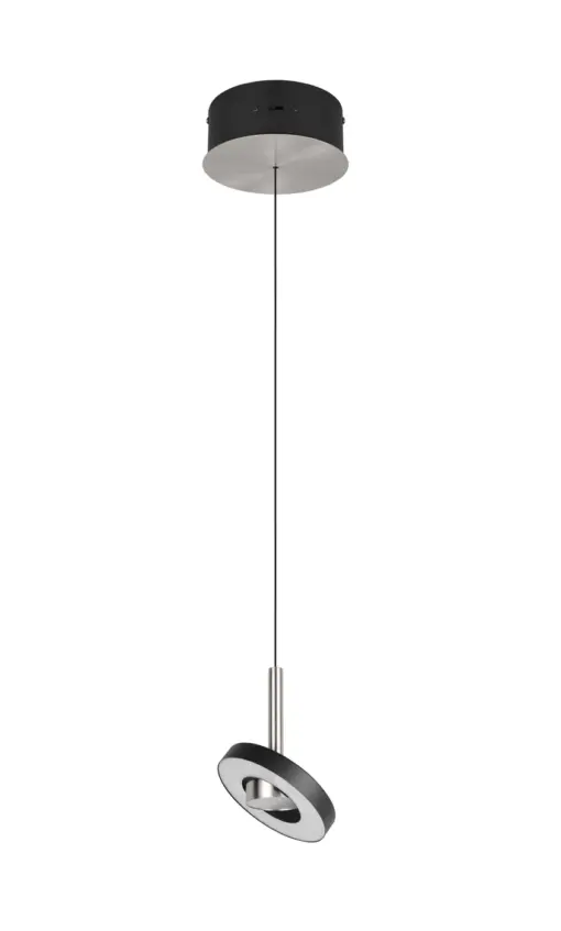 Trio Lighting – 334410107 GUANO Κρεμαστό Φωτιστικό Σποτ LED 8W 850lm Step Dimmable CCT Μαύρο & Νίκελ Ματ
