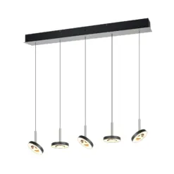 Trio Lighting - 334410507 GUANO Κρεμαστό Φωτιστικό Ράγα LED 40W 4250lm Step Dimmable CCT Μαύρο & Νίκελ
