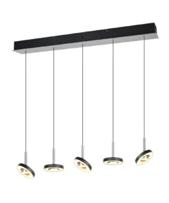 Trio Lighting - 334410507 GUANO Κρεμαστό Φωτιστικό Ράγα LED 40W 4250lm Step Dimmable CCT Μαύρο & Νίκελ