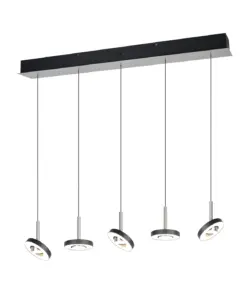Trio Lighting – 334410507 GUANO Κρεμαστό Φωτιστικό Ράγα LED 40W 4250lm Step Dimmable CCT Μαύρο & Νίκελ