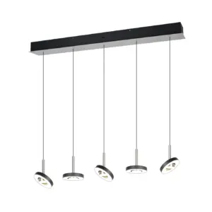 Trio Lighting – 334410507 GUANO Κρεμαστό Φωτιστικό Ράγα LED 40W 4250lm Step Dimmable CCT Μαύρο & Νίκελ