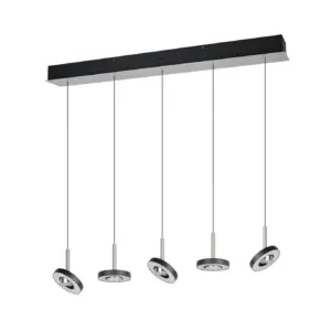 Trio Lighting – 334410507 GUANO Κρεμαστό Φωτιστικό Ράγα LED 40W 4250lm Step Dimmable CCT Μαύρο & Νίκελ