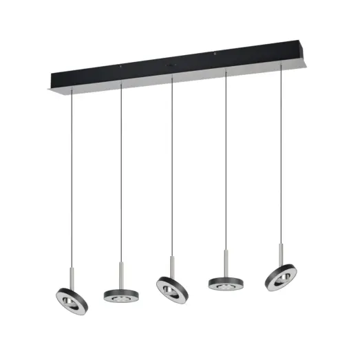 Trio Lighting – 334410507 GUANO Κρεμαστό Φωτιστικό Ράγα LED 40W 4250lm Step Dimmable CCT Μαύρο & Νίκελ
